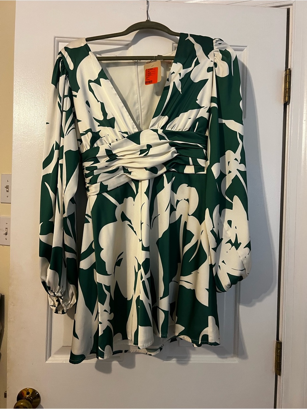 Hutch Green and White Floral Mini Dress